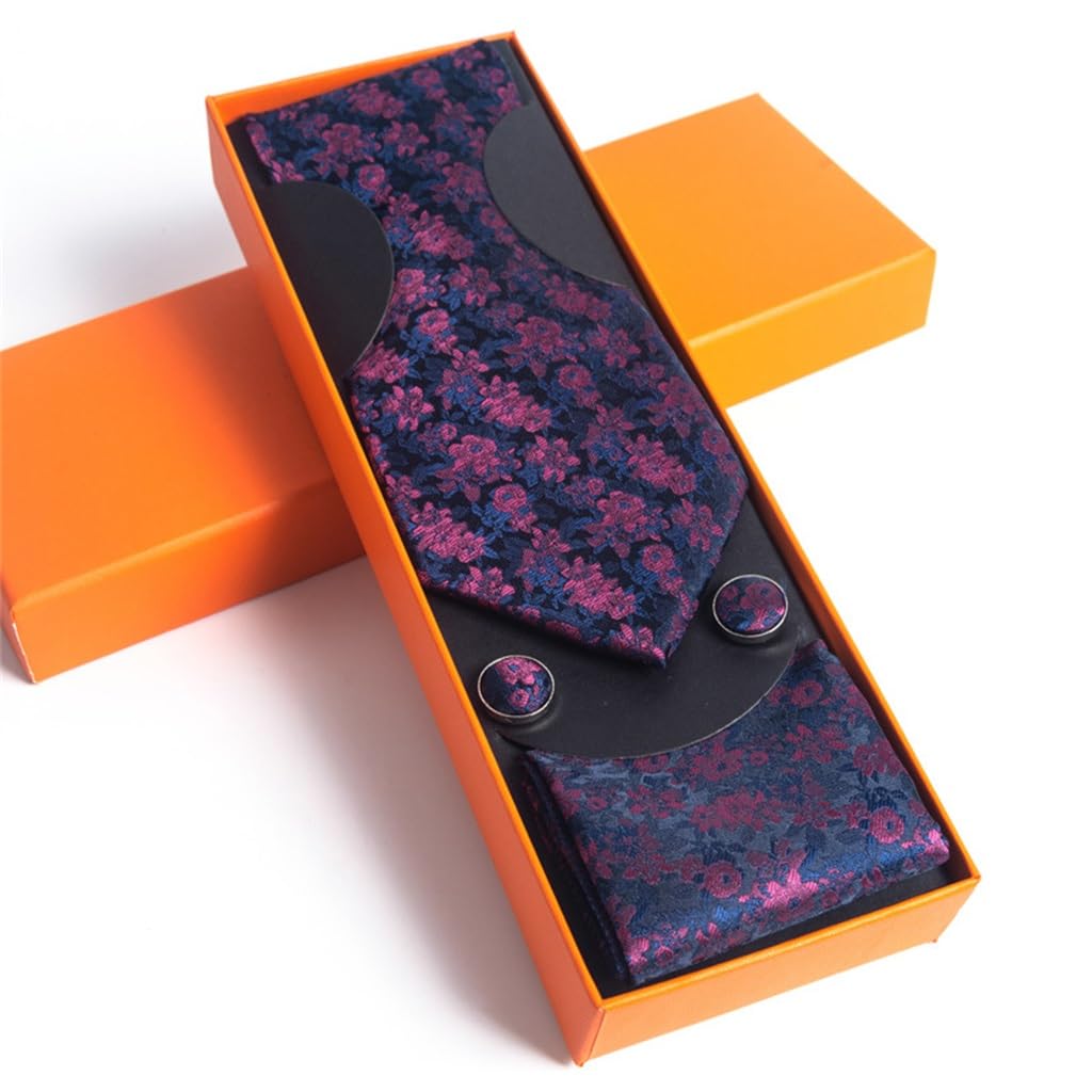 Costume formel d'affaires et boîte-cadeau décontractée avec cravate à main Kl-Bleu homme