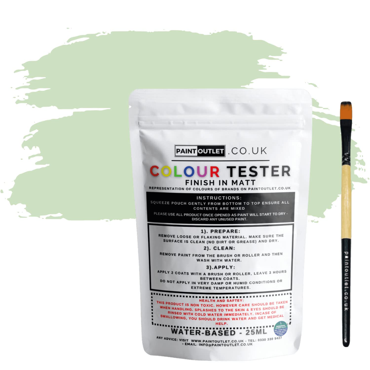 HQC Paint Wall and Ceilings Matt | Sample Colour Tester Pot with Brush | Quick Drying Quality Interior Paint | Contemporary Finish | Pine Forest Colour 25ml