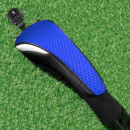FINGER TEN Golf Club Head Covers Woods Hybrids (1 Pack-Blue Hybrid Cover)
