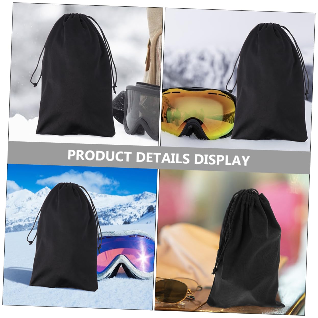 TOYANDONA Bolsa De Almacenamiento para Gafas De Nieve Pouch con Cordón para Esquiar Bolsa Y Portátil para Gafas Y Esquí