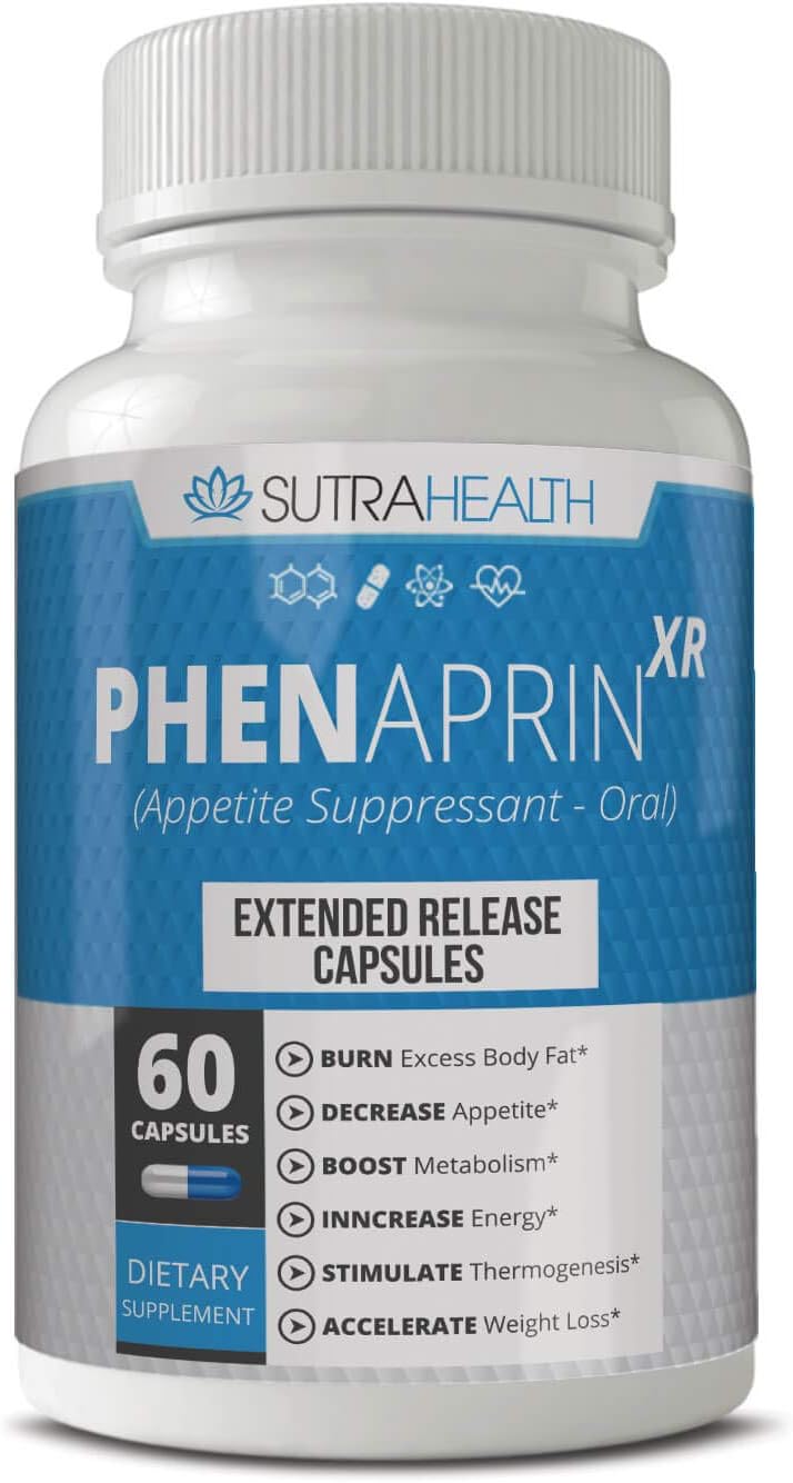 PhenAprin XR Weight Loss Diet Pills (60 Blue/White Capsules) Professional Grade Formulation – Maximum Strength Appetite Suppressant for Women and Men : Health & Household