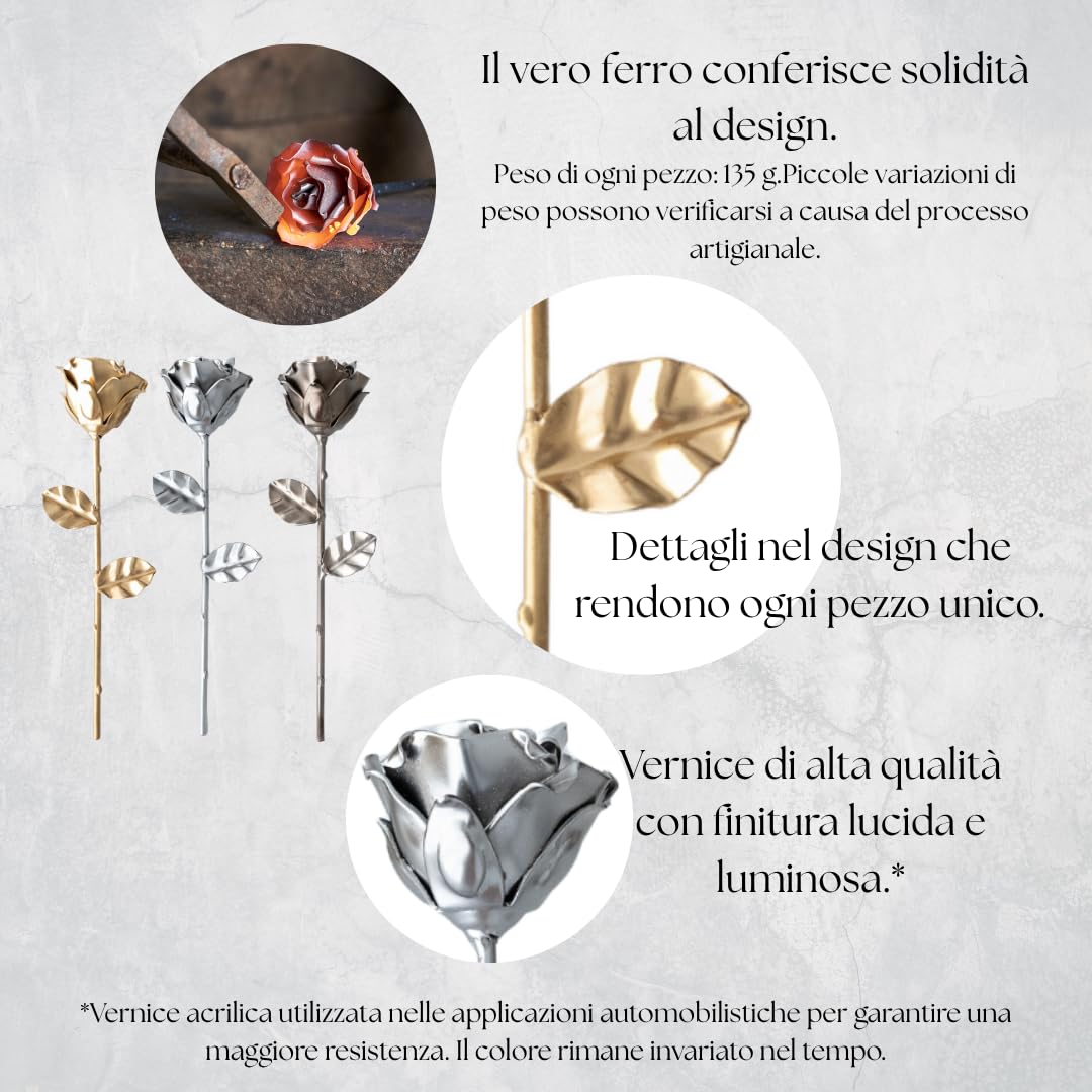 Forging Art Bcn® Rosa Eterna in Ferro Forgiato a Mano (Bronzo)