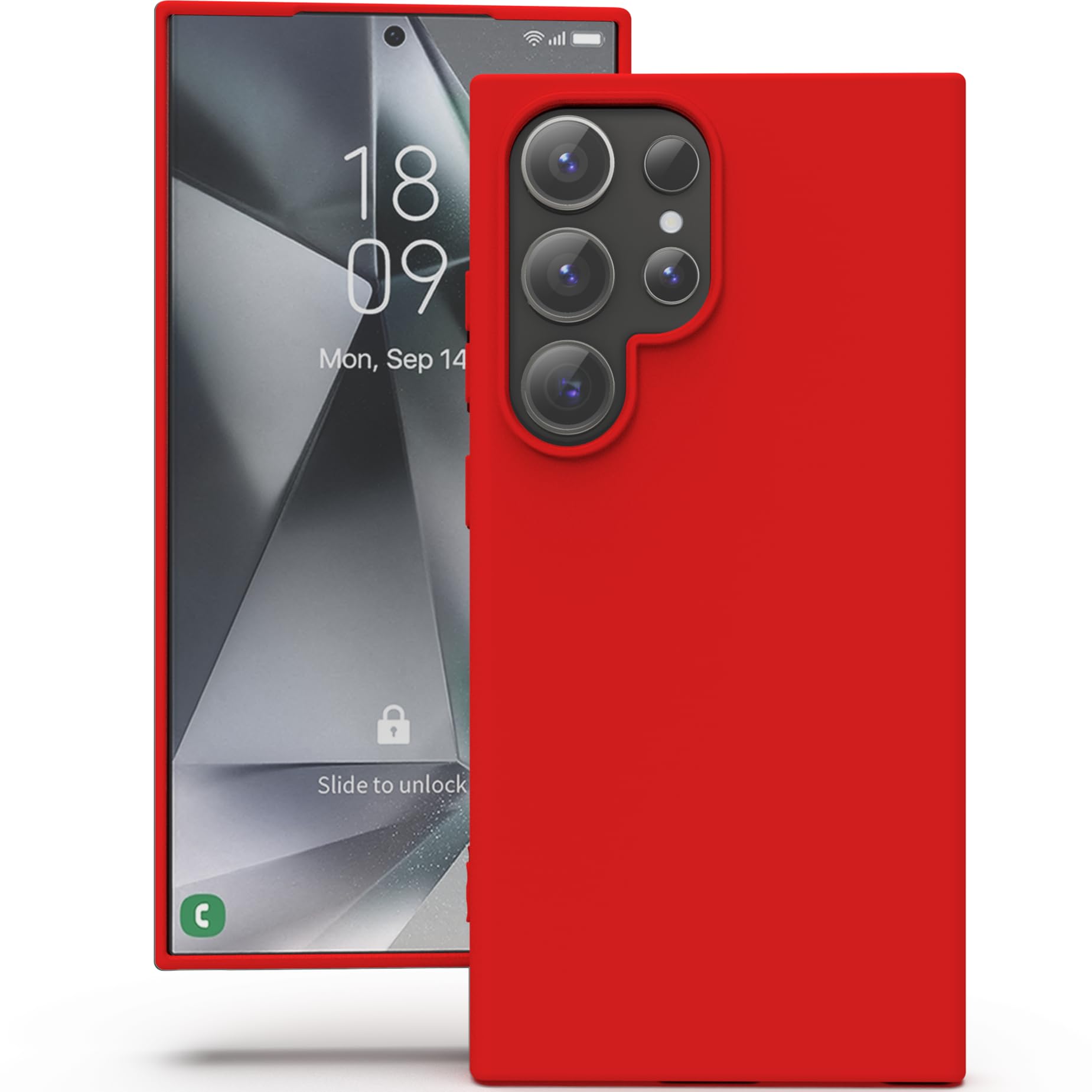 YATWIN Silicone Back Case for Samsung Galaxy S24 Ultra, Soft-Touch Phone Back Cover for Samsung Galaxy S24 Ultra - Red