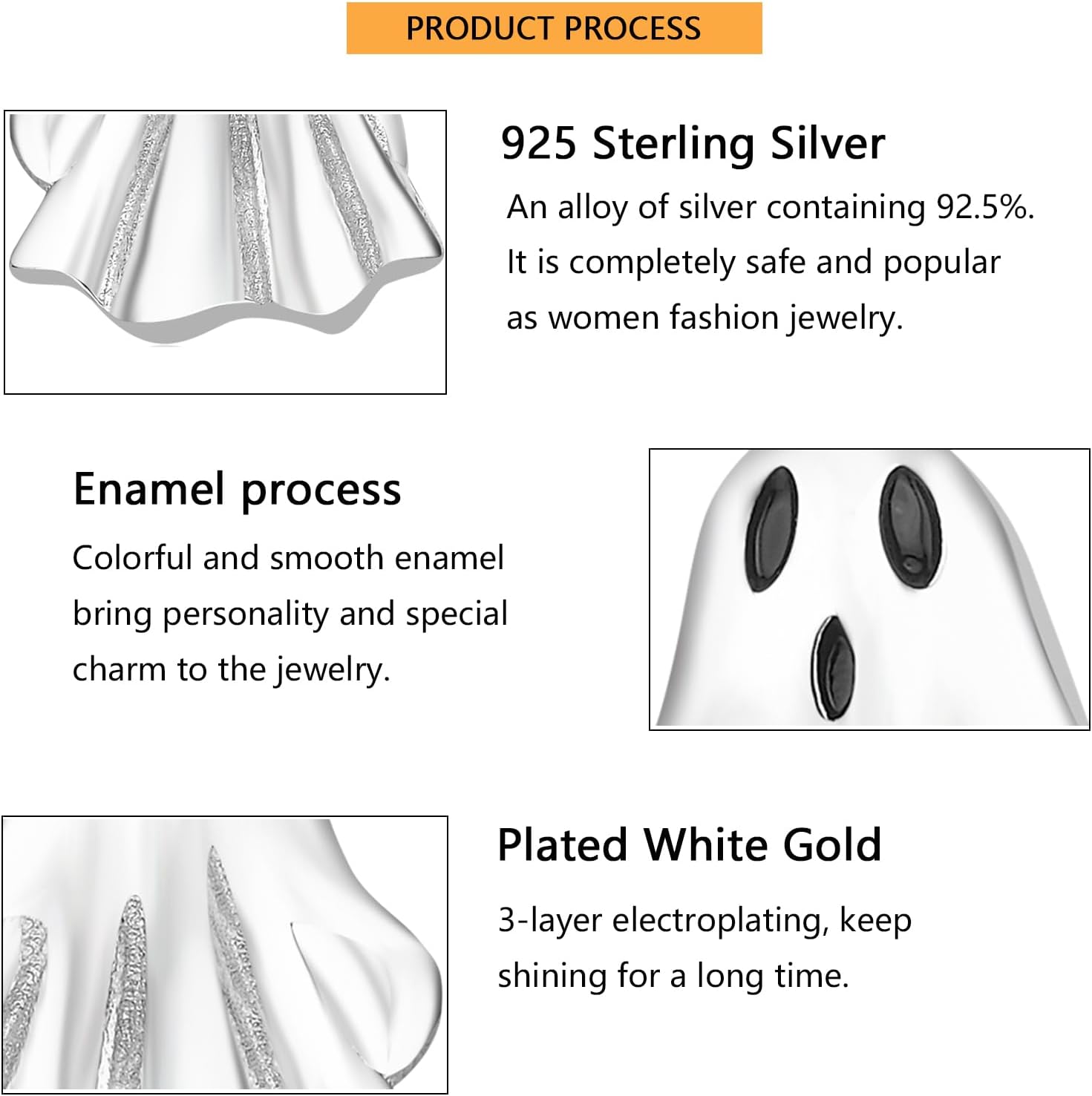 ORANGE FOREST Halloween Earrings 925 Sterling Silver Pumpkin Spider Ghost Stud Earrings Halloween Party Jewelry Smiling Face Pumpkin for Women