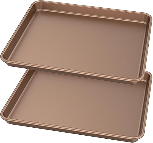 Miniatura 7 de 2Pcs Steel Baking Sheet Pan Round Rolled Edge Design Bakeware Nonstick Rectangle Tray for Bread Cookies Jelly Roll