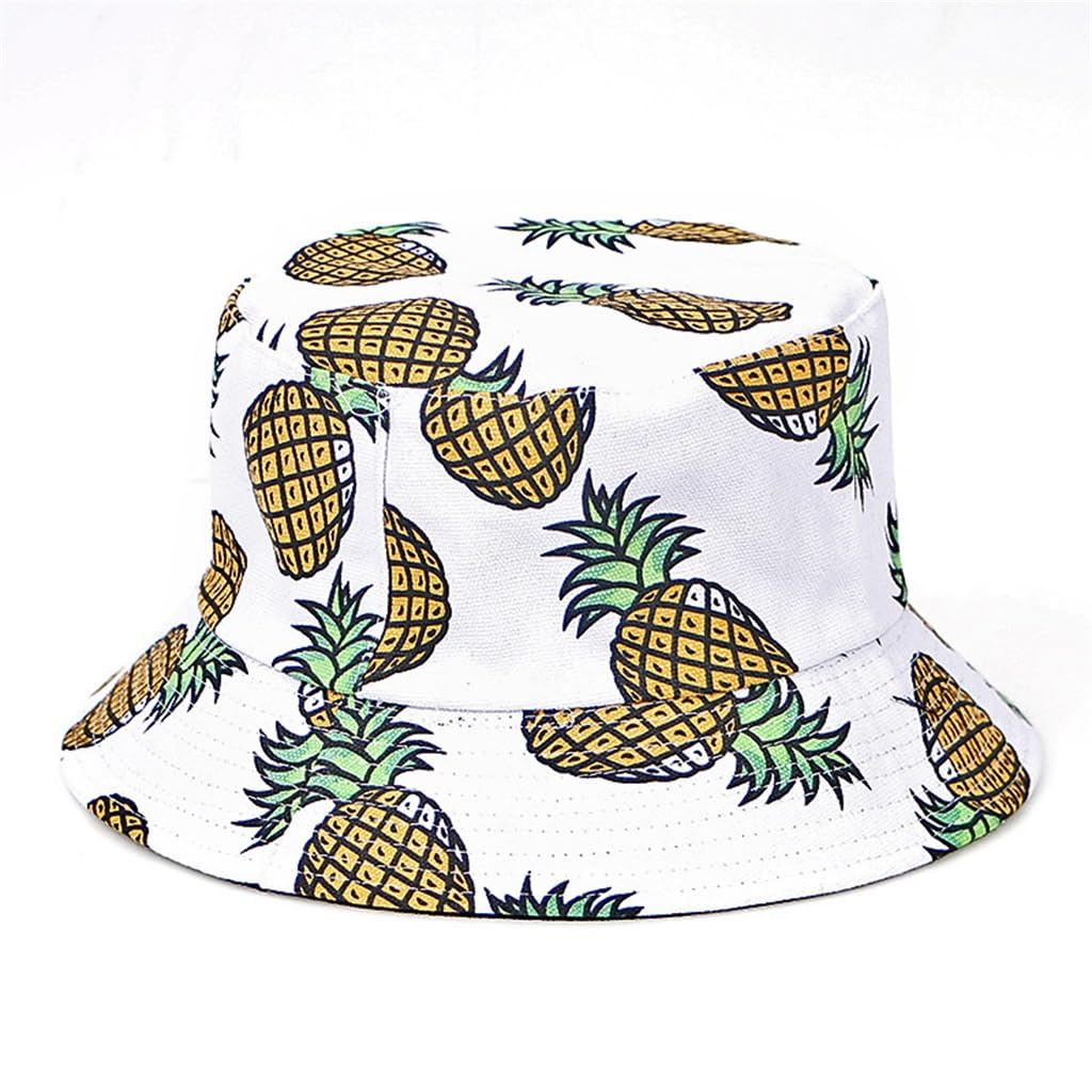 Chapeau de pêcheur ananas avec design réversible double face couleur argento