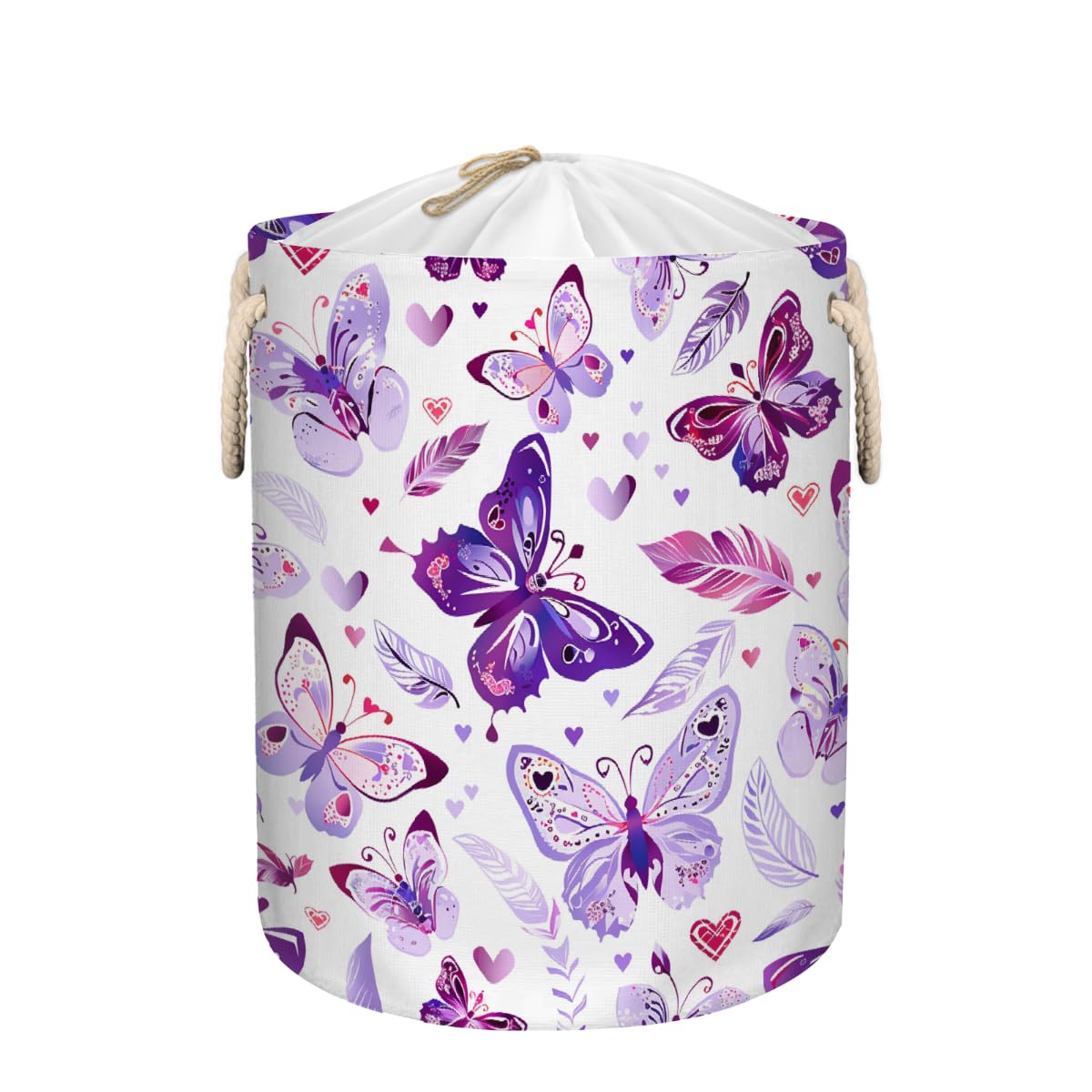 Sac à linge étanche motif feuille de papillon pour ranger la chambre d'enfant avec style