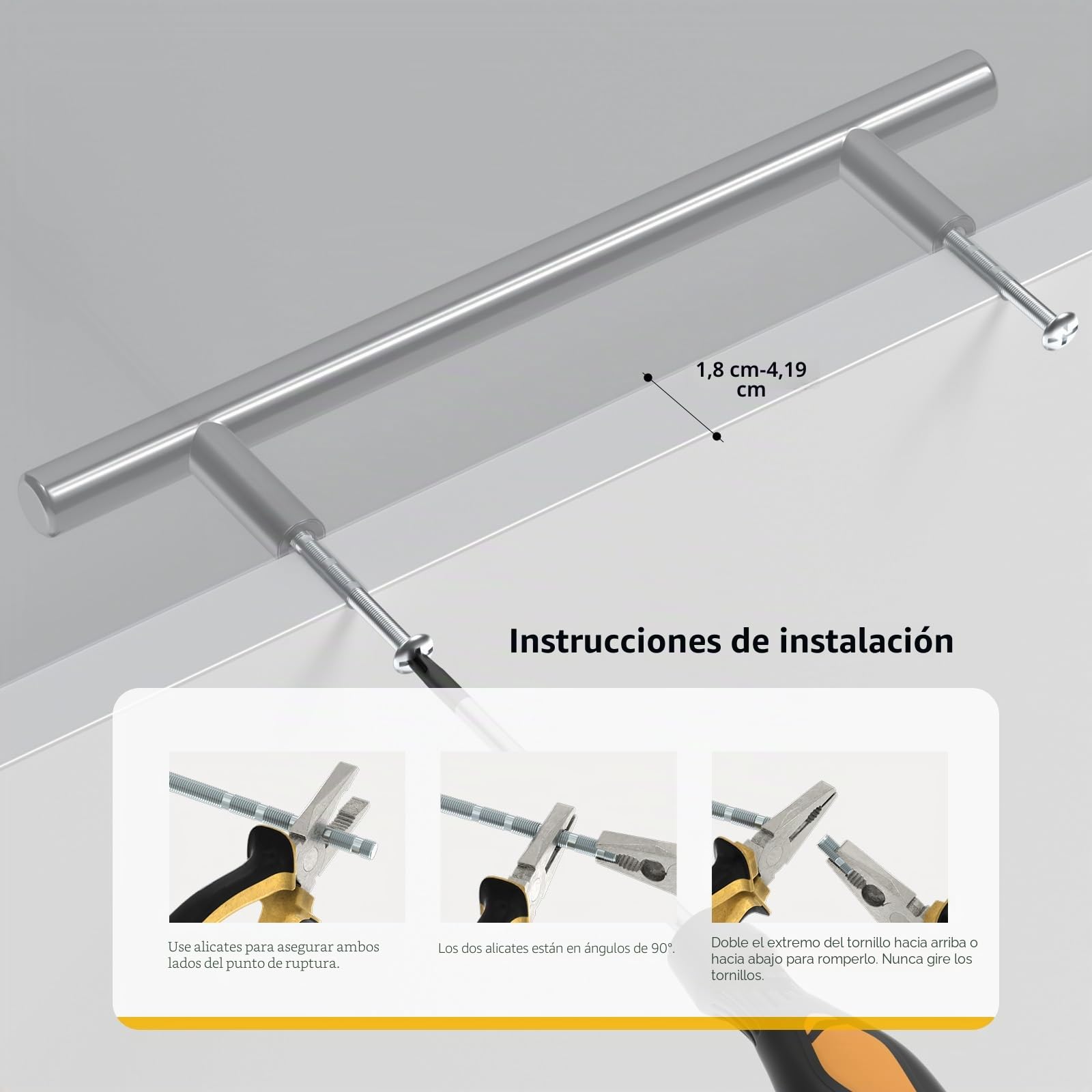 Goldenwarm 10 Piezas Tiradores Armarios 128mm Tiradores Cocina Acero Inoxidable Plata, Manillas de Mueble y Cajón