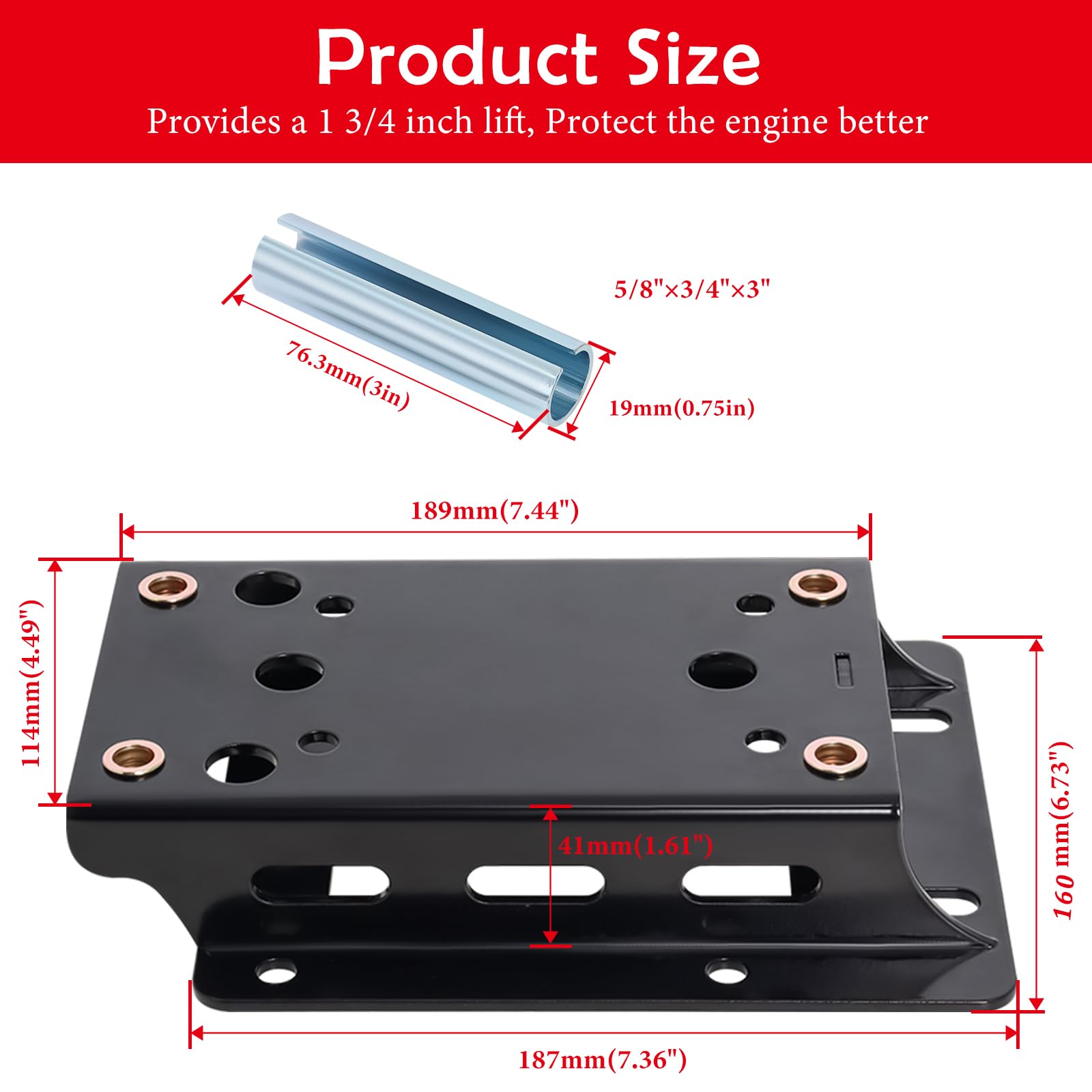 Predator 212cc Mount Engine Motor Mount Plate Riser - 1x1 Square Tube ...