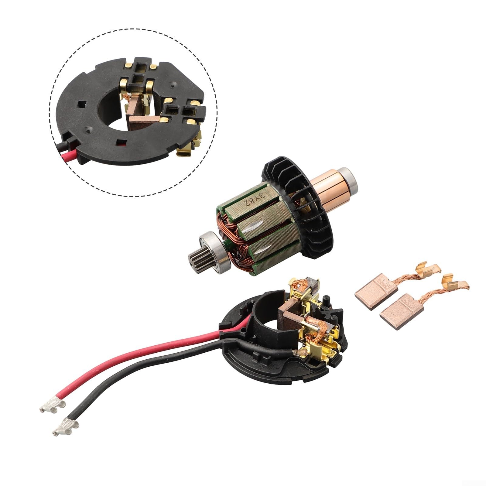 Yuanpgky Elektrowerkzeug-Ersatz-Kohlebürsten-Set, 4-teiliges Kohlebürstenhalter-Set 619380-9/619583-5, für DDF482, DHP482, DHP482RAE, DHP482Z, Handwerkzeuge