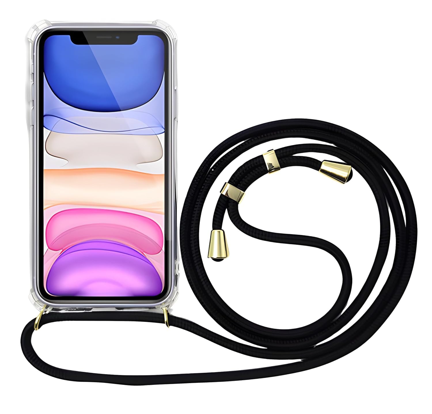 iPhone 15 Crossbody Case Cell Phone Lanyard for around the shoulder, Phone Safety Adjustable Phone Strap, Best Smartphones Lanyard with Full Coverage Case
