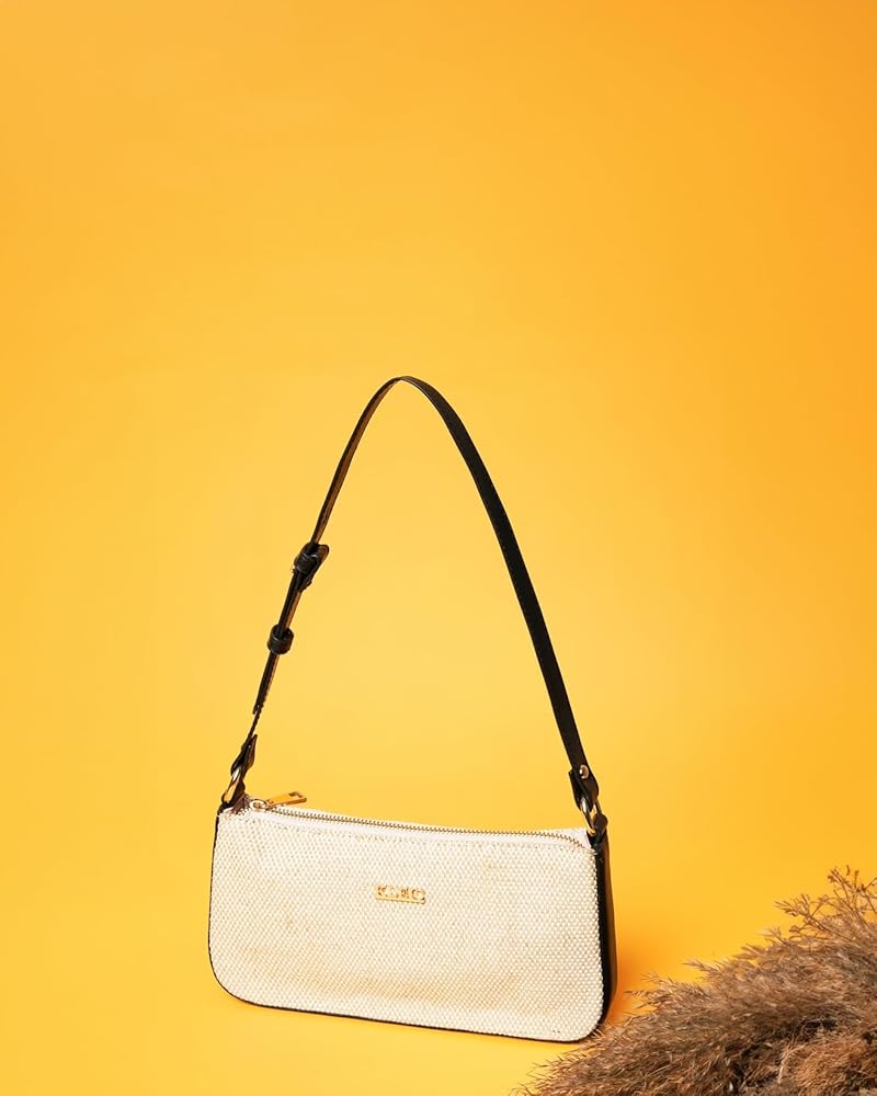 Buy KLEIO Jute Canvas Sleek Short Strap Elegant Sling Bag