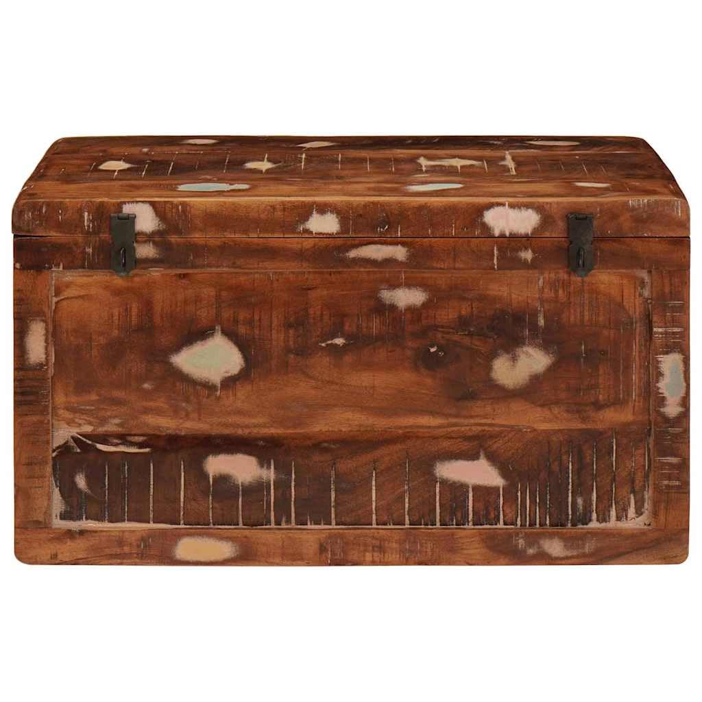 Scatola portaoggetti con porta, in legno massiccio di mango | Design rustico, manici in ferro, ampio spazio, per interni, montaggio richiesto