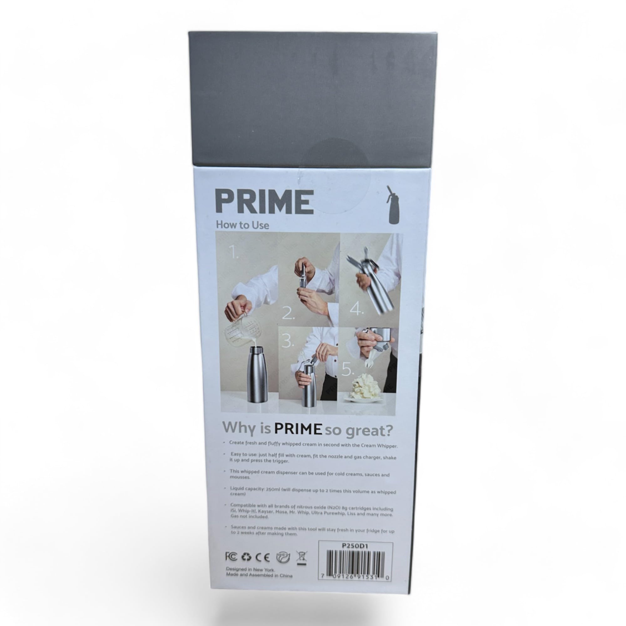 Generic Black Whipped Cream Dispenser 250ml (Half of Pint)