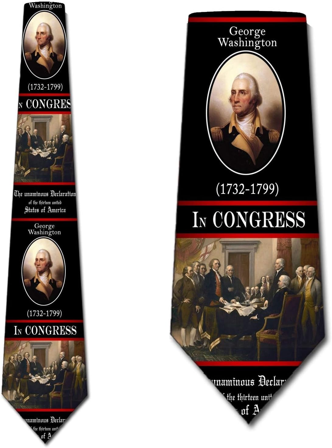 Three Rooker History Ties Mens Declaration of Independence Necktie