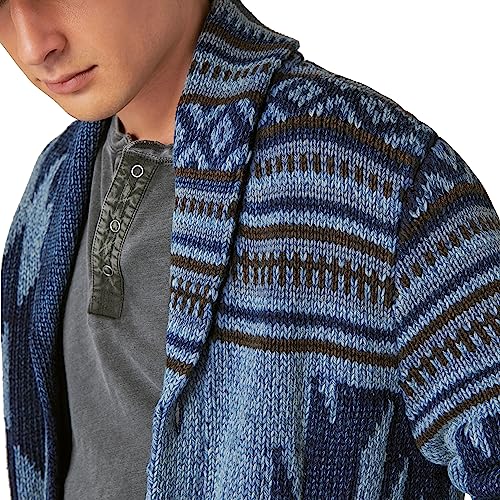 Lucky Brand Men's Southwestern Print Shawl Cardigan4