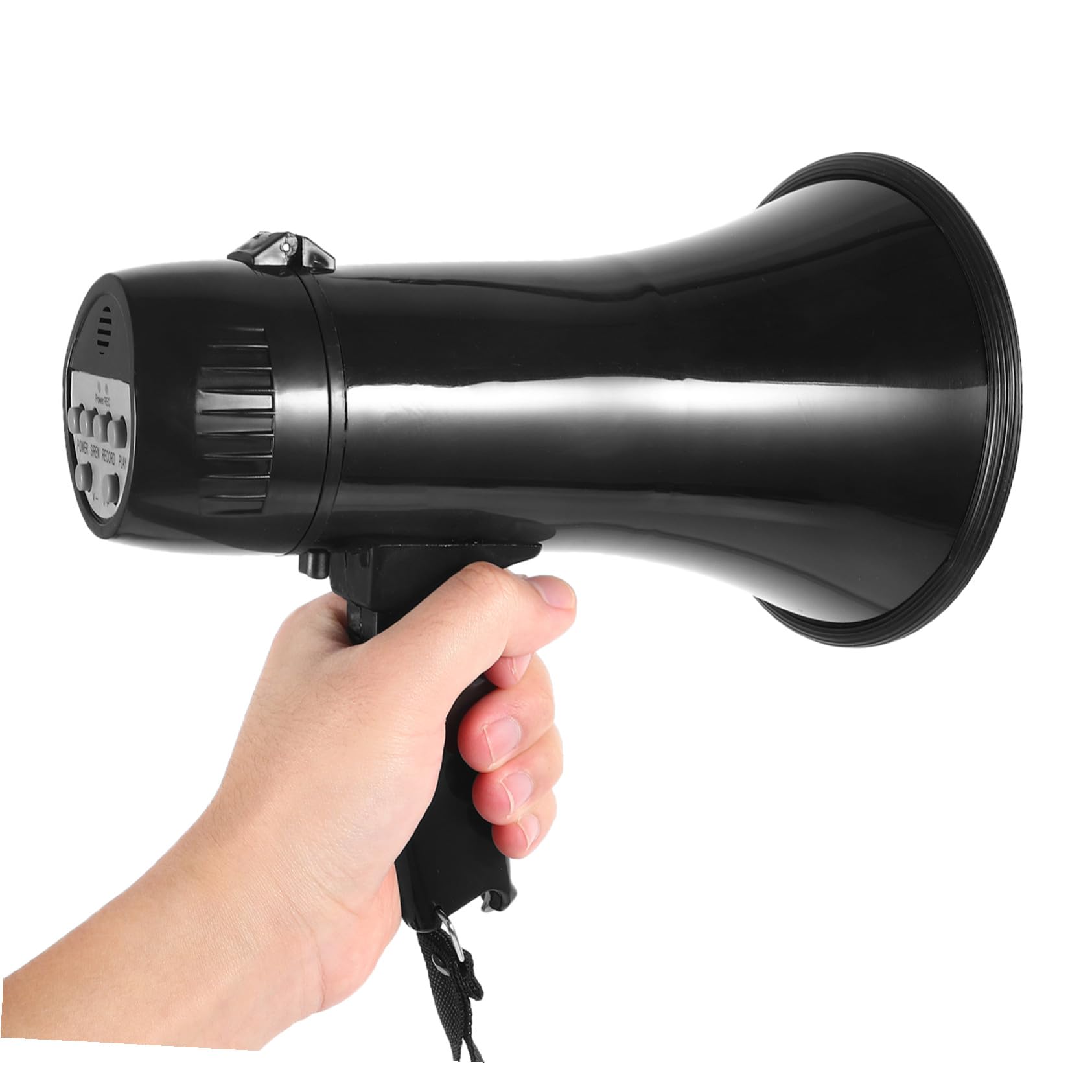 Megáfono Pequeño de Plástico Abs 25w Portátil para Animar Fiestas | Sonido Claro y Estable, Salida Potente Batería Duradera, Color Negro para Cheer y Party