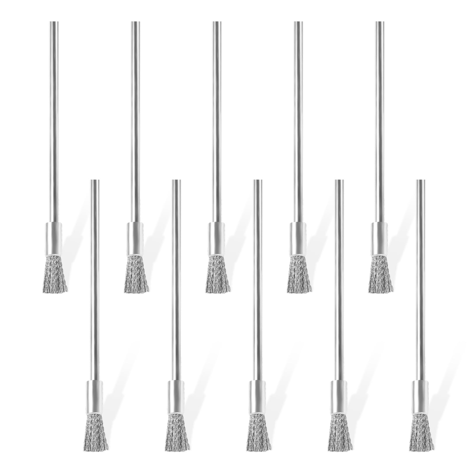 GTVGJH Small Wire Brush Rotary Tool Wire Brush Extended Steel Cleaning End Brushes Pen, Small Wire End Cleaning Brush Metal Stainless Steel Paint Rust Removal Bits Polishing Accessories