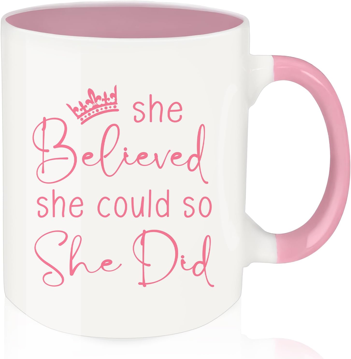 Graduation Gifts, One Degree Coffee Mug, Funny Graduation Gifts for Her, Master's Degree PhD Graduates Grad College Gift for Him Friends, Ceramic Mug Dishwasher & Microwave Safe (Pink&White)