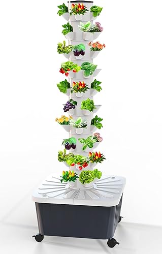 Miniatura 1 de Sjzx Sistema de cultivo hidropónico (sin plántulas incluidas), sistema hidropónico de 50 plantas, jardín vertical para interiores y exteriores,