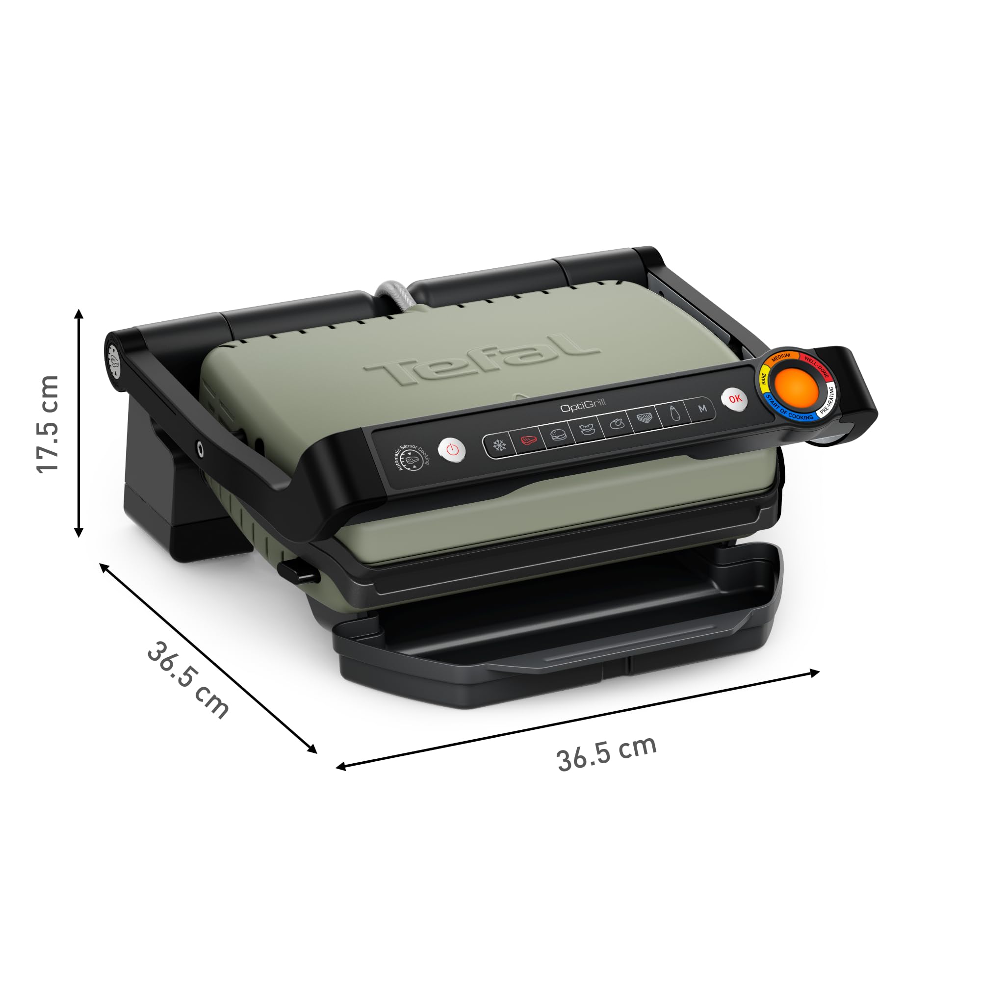Tefal GC71EL OptiGrill Eco Design inteligentny grill kontaktowy, doskonałe rezultaty, bez monitorowania, 6 programów automatycznych, wskaźnik wysmażenia, łatwe czyszczenie