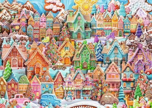 Ravensburger - Christmas Cookie Village - Rompecabezas de 1000 piezas - Arma toda una ciudad de pan de jengibre - Detalle impresionante - Calidad premium - Para mayores de 12 años miniatura 2