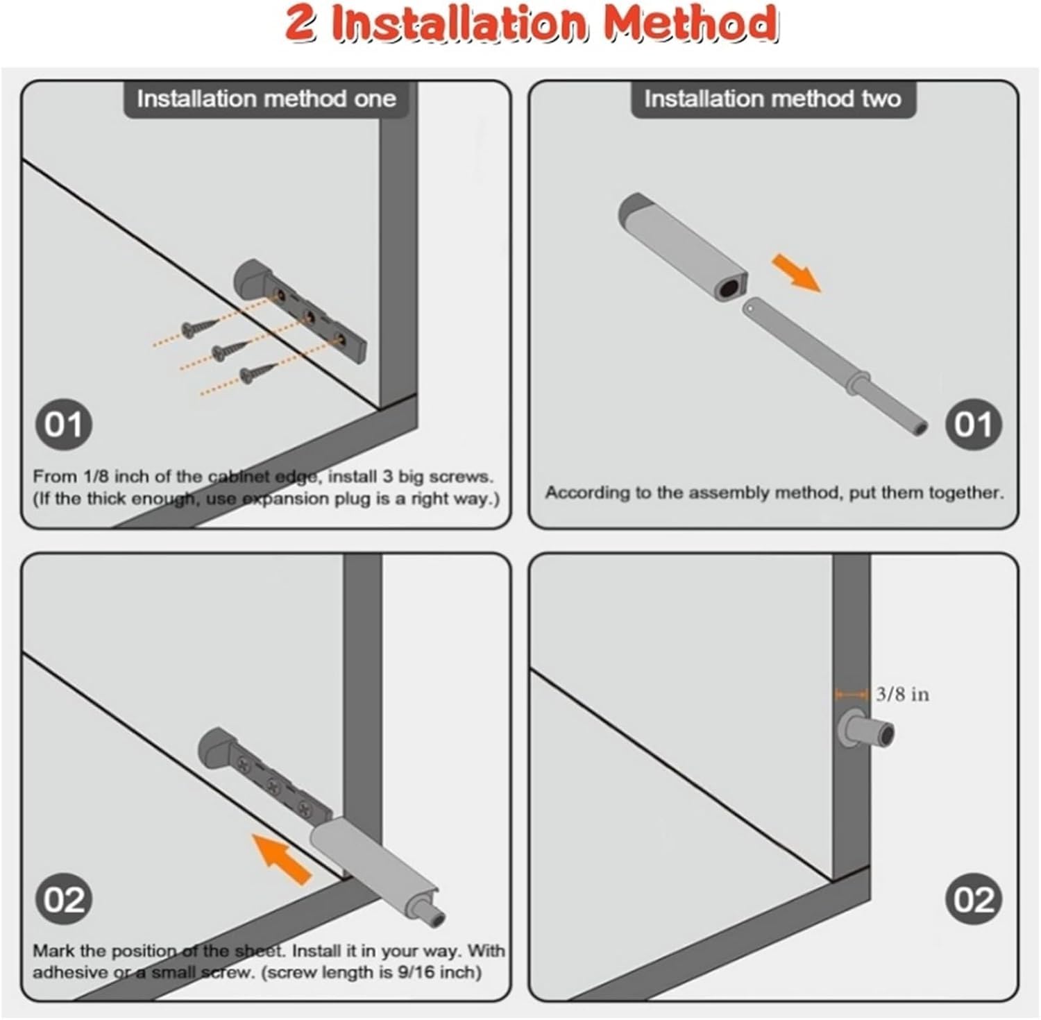 Magnetverschluss für Schränke, Push-Open-Funktion 5/10 Stück Freiliegende/verdeckte Push-to-Open-Türriegel, Küchenschrank-Rebounder, Soft-Close