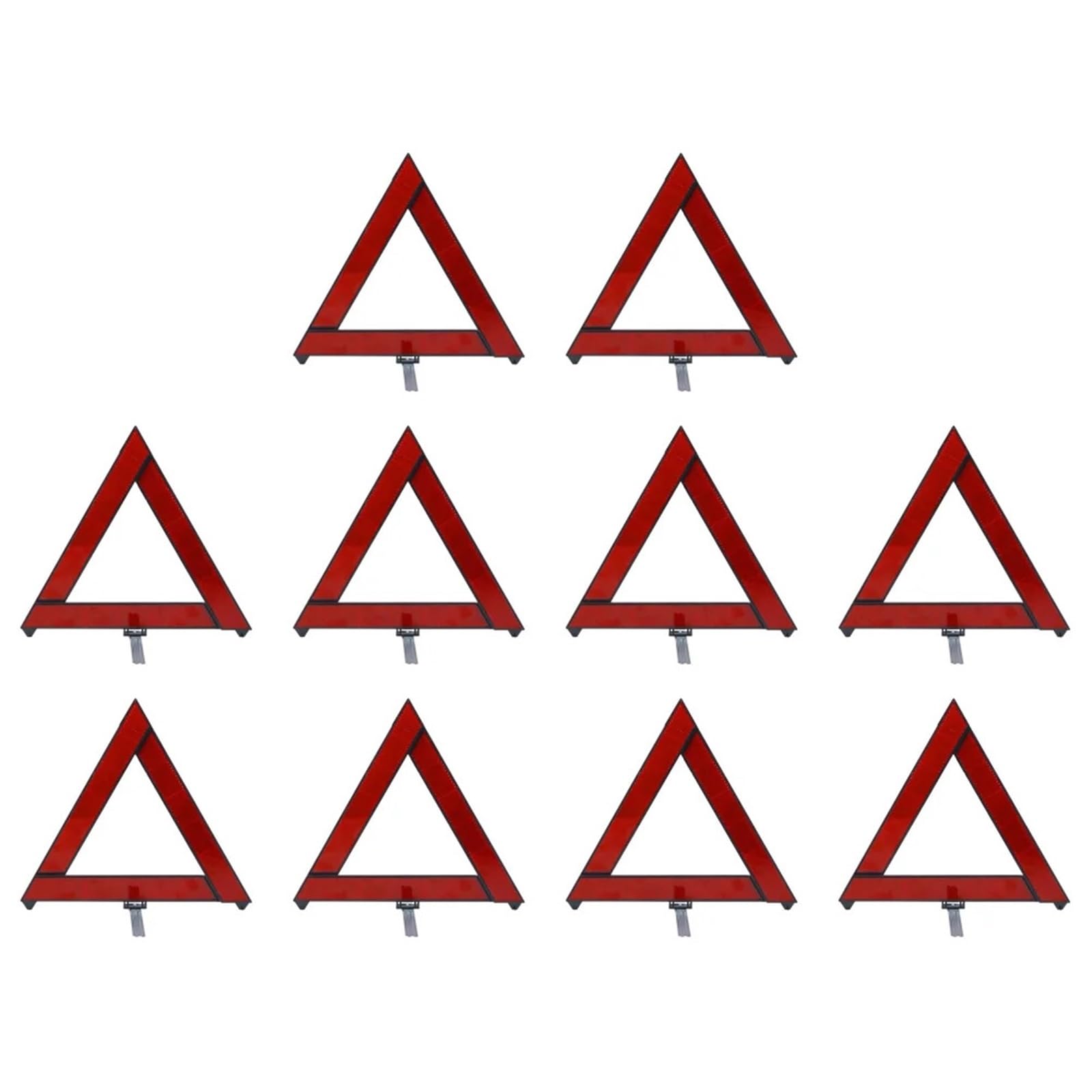Triángulo de señalización Trípode amonestador Reflectante Rojo de avería Emergencia, posición Plegable del triángulo Advertencia Seguridad Vial Coche Triángulo de Advertencia(10PCS)
