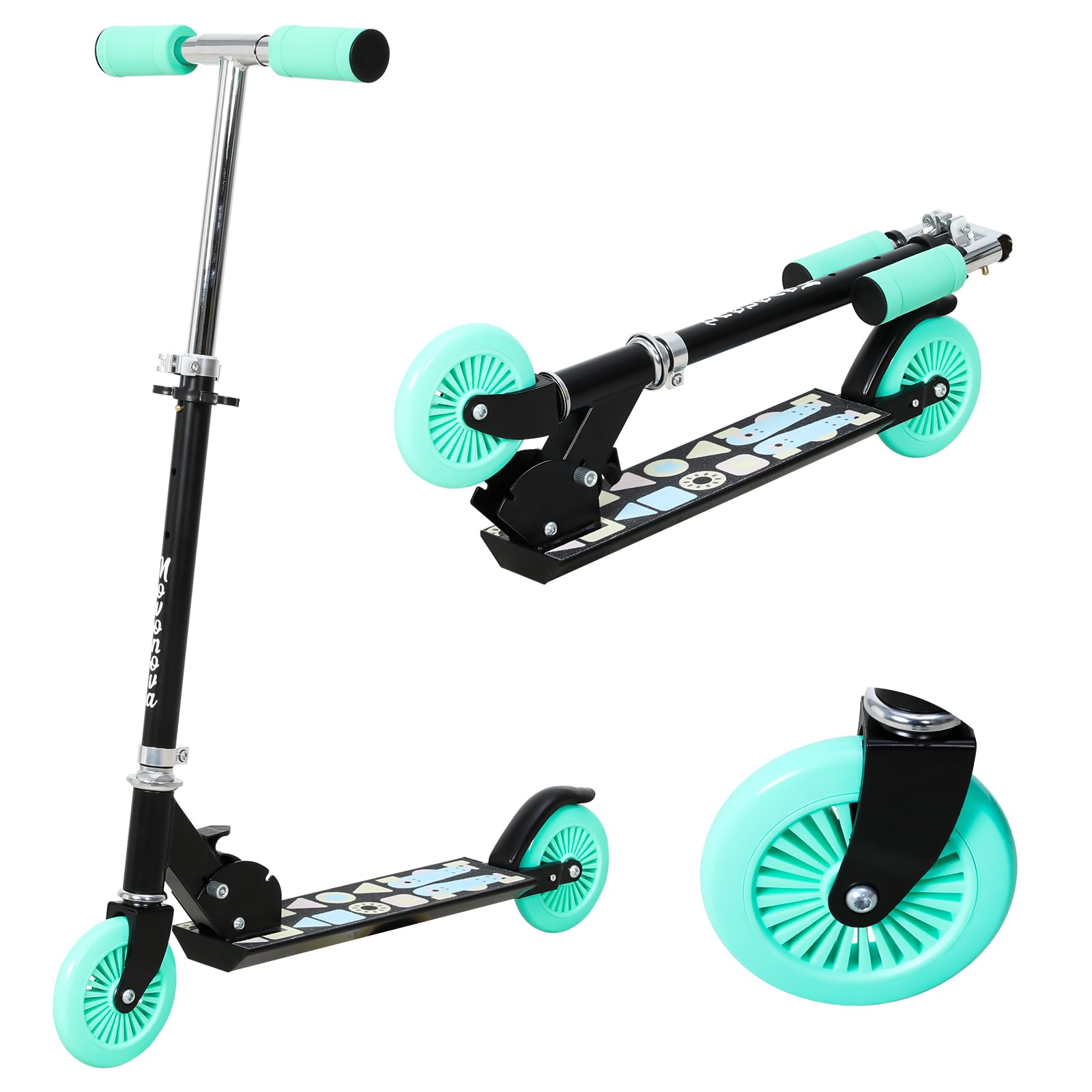 Patinete Scooter Plegable, Patinetes para niños y niñas, 4-6 años con Manillar Ajustable 72-82cm, Patinete con 2 Ruedas y Freno Posterior, Máx. 50kg