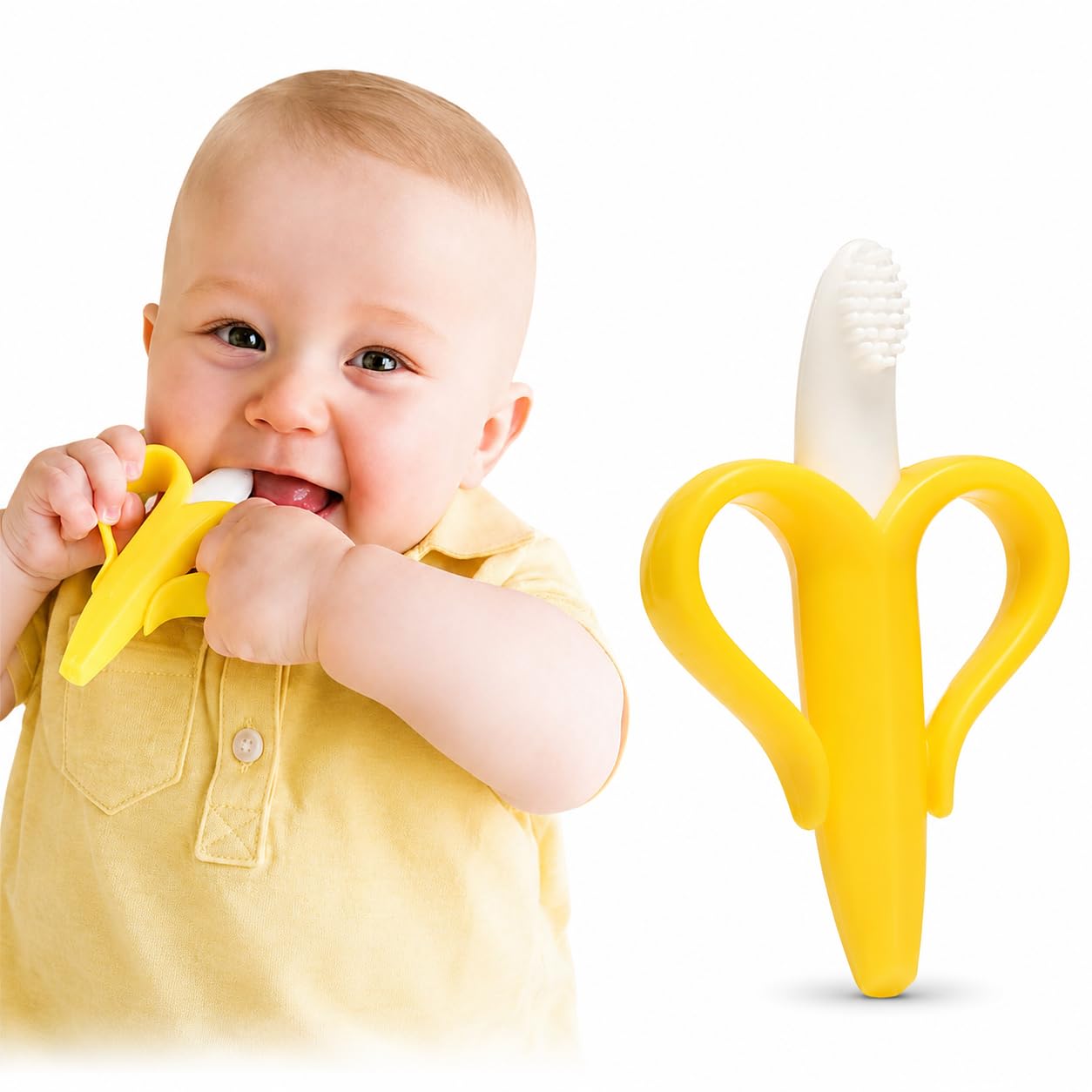 KYTRONIC Baby Silicone Teether, BPA Free Soft Flexible Teething Toy for Infants, Gum Massager, Easy Grip and Washable, 1 Piece-image-40