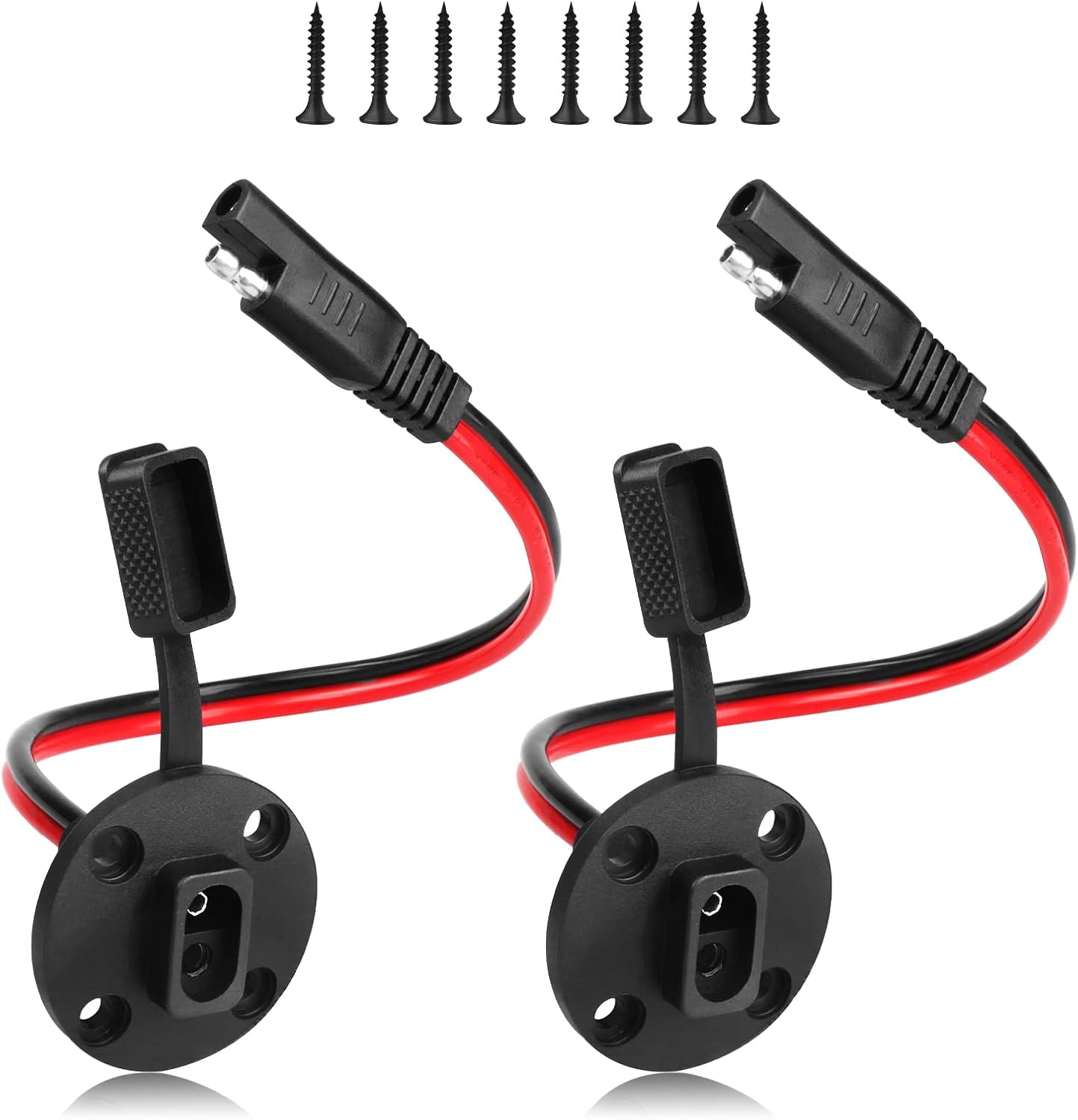 PAEKQ Weatherproof 10AWG Solar SAE Socket Sidewall Port SAE Quick Connector SAE Cable Quick Connect Panel Mount for Solar Generator Battery Charger(with 8 Screws) : Patio, Lawn & Garden