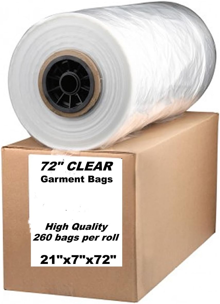 Garment Clear Bags .65 Mil DRY CLEAN LAUNDRY BAGS 32",38",40",44",54",60",72" AVAIL (72"x21"X7")