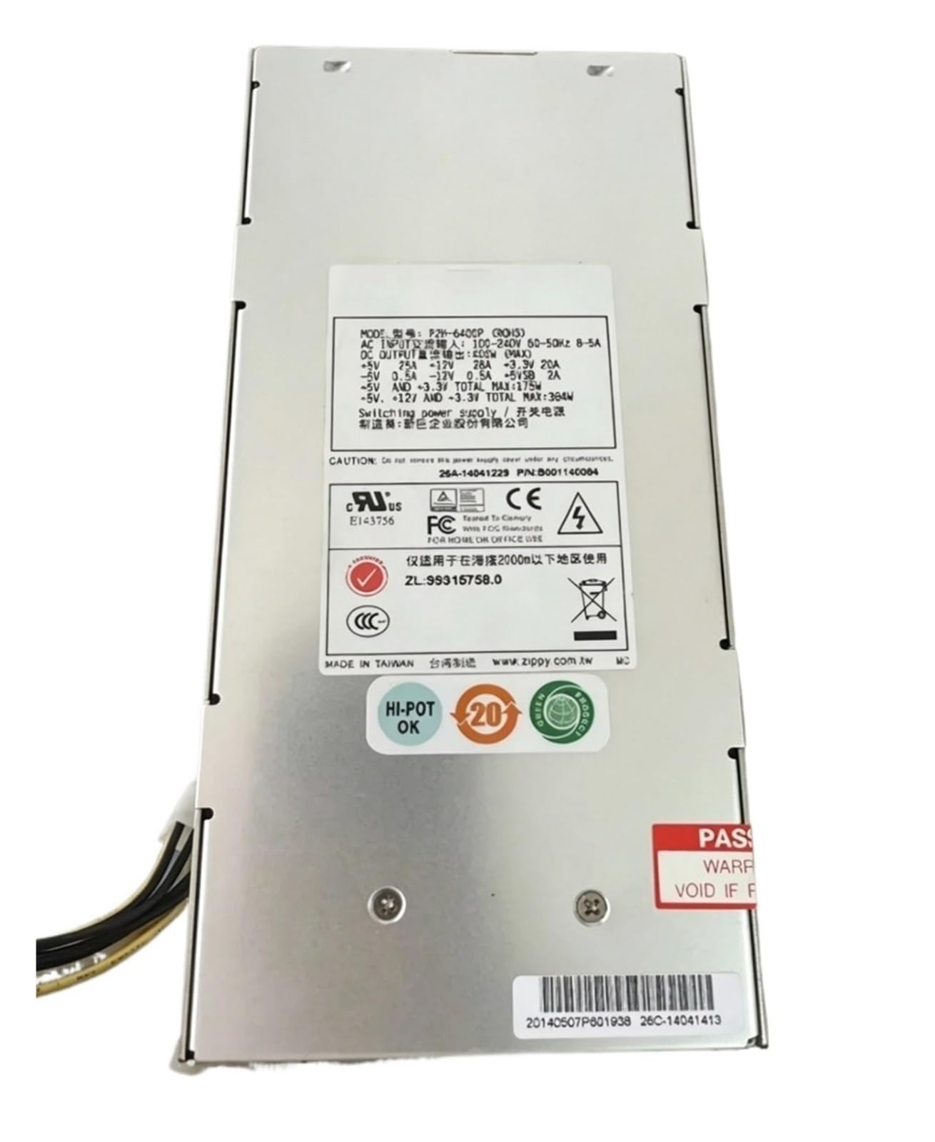 TPKMVGAP P2H-6400P 400W 2U power supply