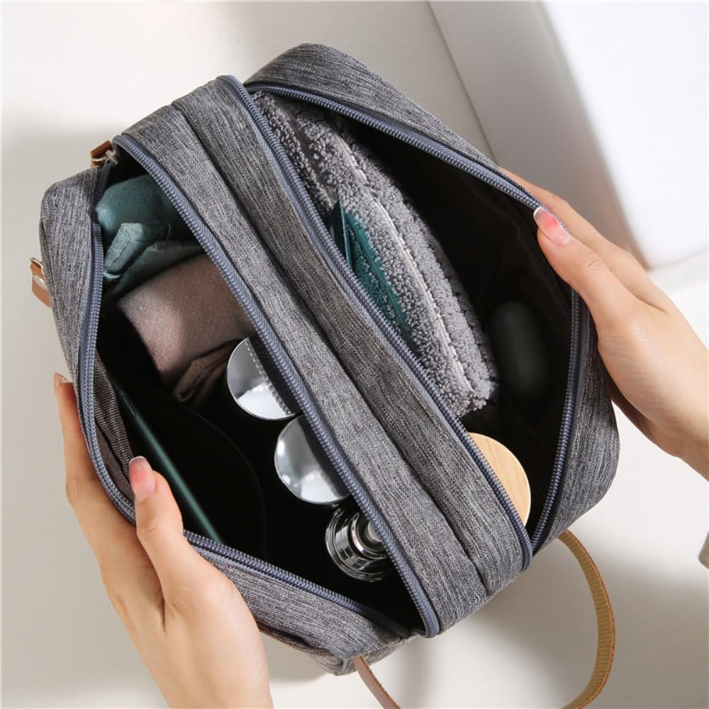 Borsa da Toilette da Uomo, Trousse per Il Trucco, Organizer da Viaggio in Tela Oxford, Astuccio da Toilette Impermeabile da Donna, Borsetta per Cosmetici