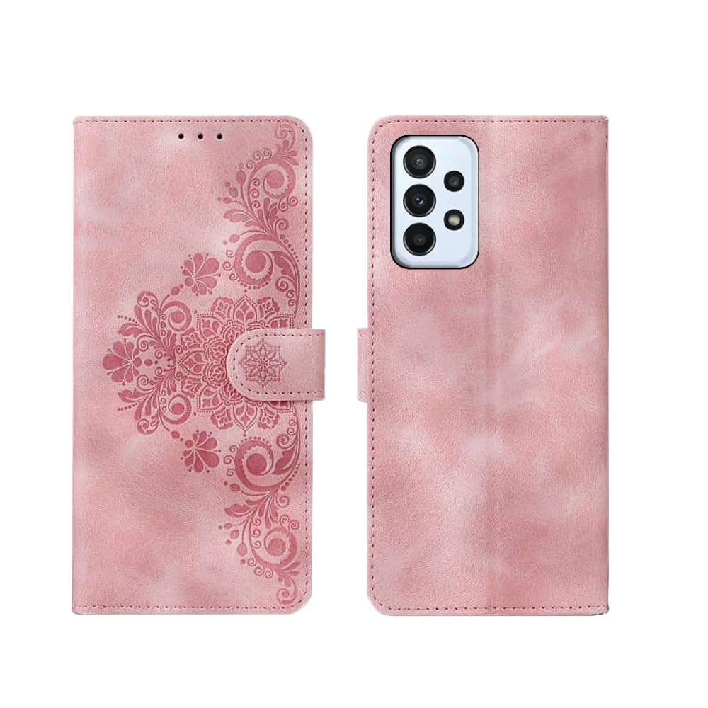 Inktree Samsung Galaxy A23 5G Flip Cover | Card Pockets Wallet & Stand | Flip Cover for Samsung Galaxy A23 5G - Floral Mandala Pink (B0CQ4YC6SQ) Amazon Price History, Amazon Price Tracker