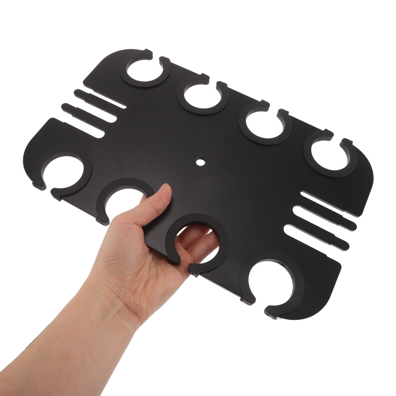 Cabilock Soporte de Pared Almacenamiento Seguro para Micrófono Negro Rectangular con 8 Agujeros, Acero al Carbono y Plástico y Antirrayaduras para Grabaciones y Transmisiones