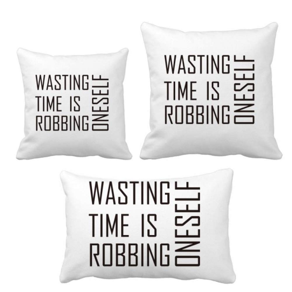 Coussin Wasting Time is Robbing Oneself pour décoration salon moderne