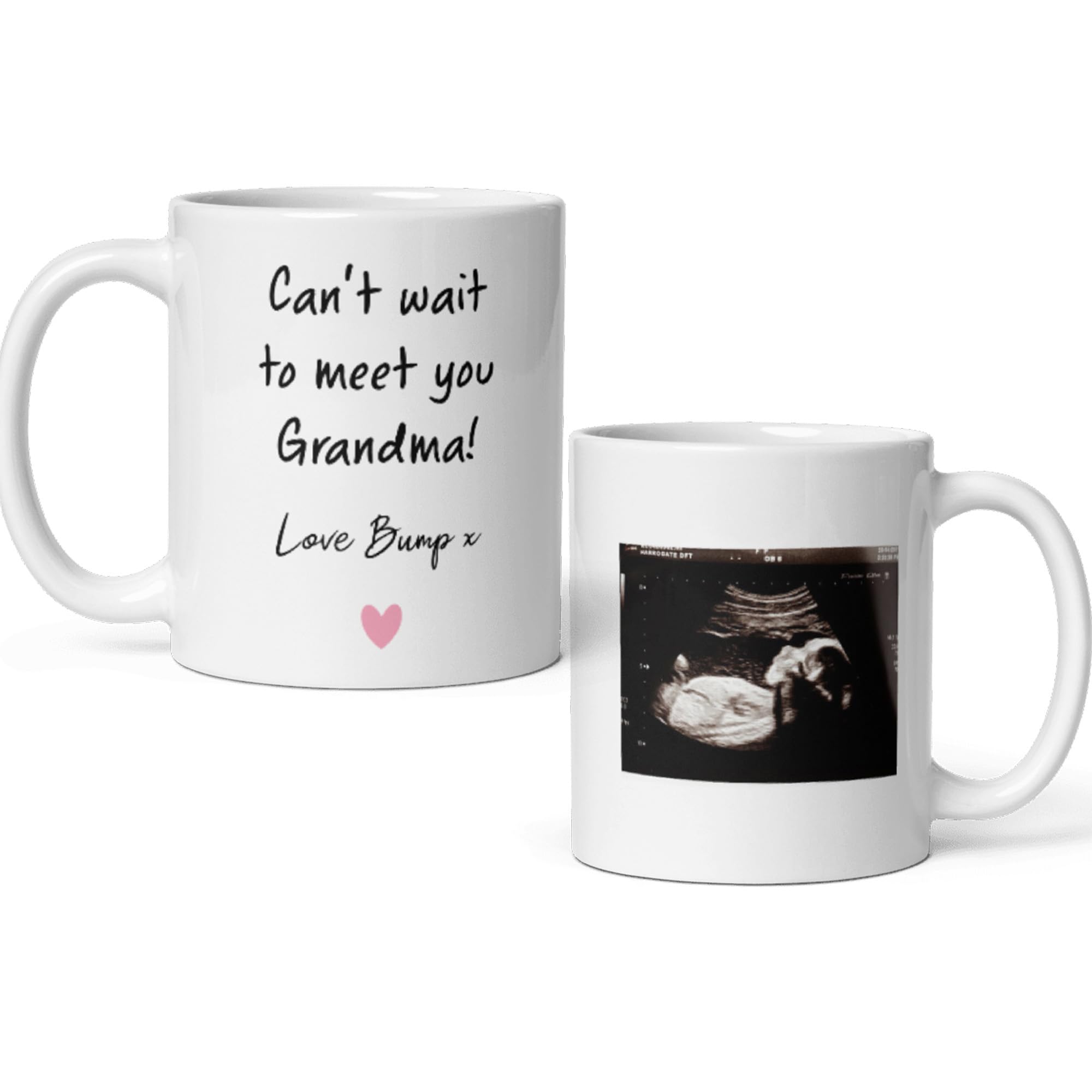 Confidently Quirky - Personalised Grandma Baby Scan White Mug, Grandma to Be Gift