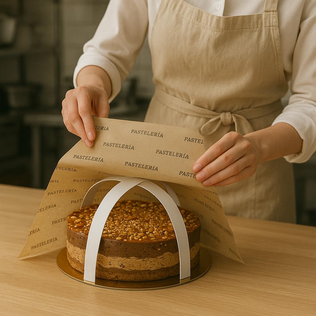 1 Paquete de Tiras de Cartón para Tartas, 75x4cm, Color Blanco, 5 Kgs, Salva Tartas, Pastelería, Panadería, Resistentes, Flexibles