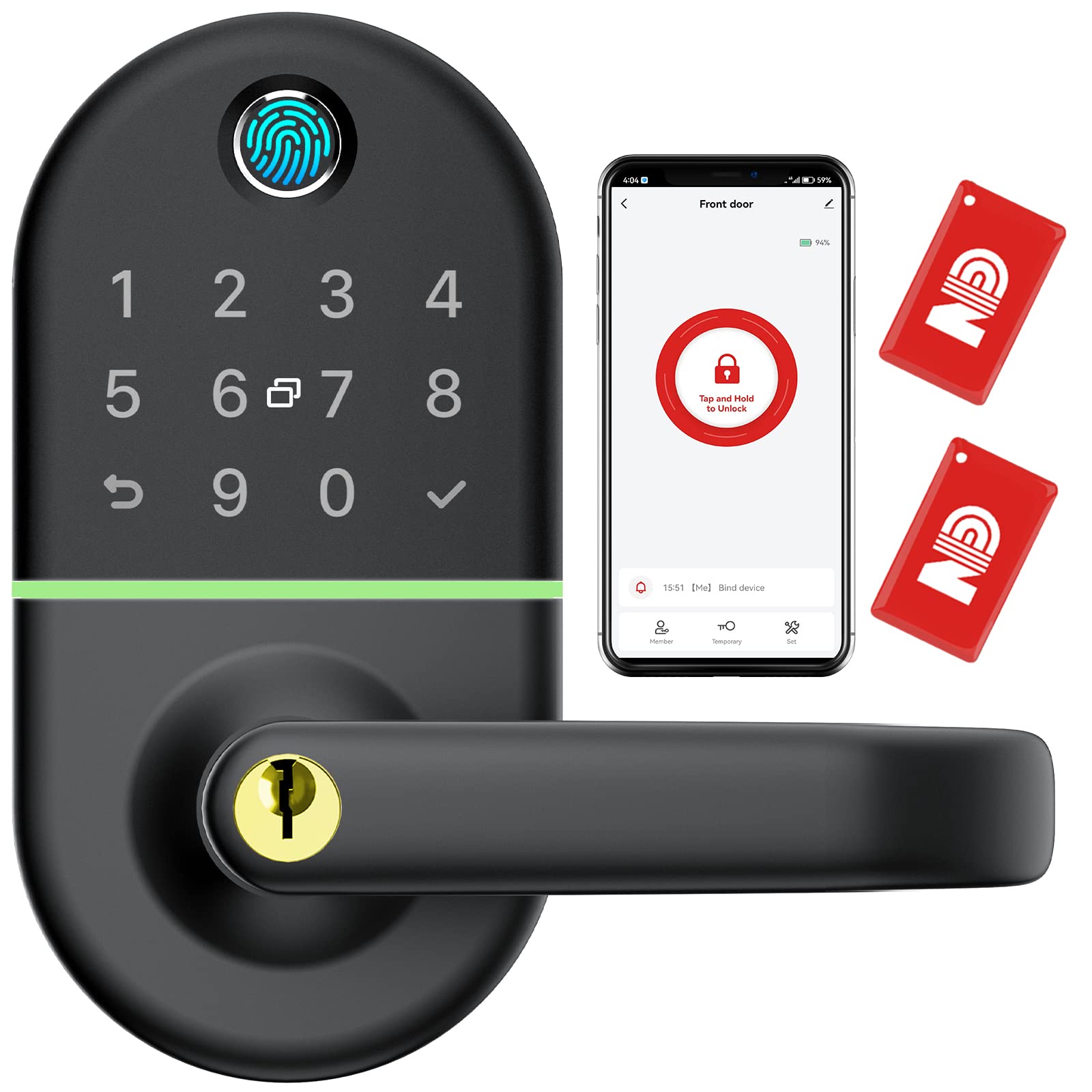 Keyless Entry Door Lock, NICE DIGI Smart Lock for Front Door, Smart Door Lock with Keypads, Digial Keypad Door Lock with Handle, Electronic Door Lock
