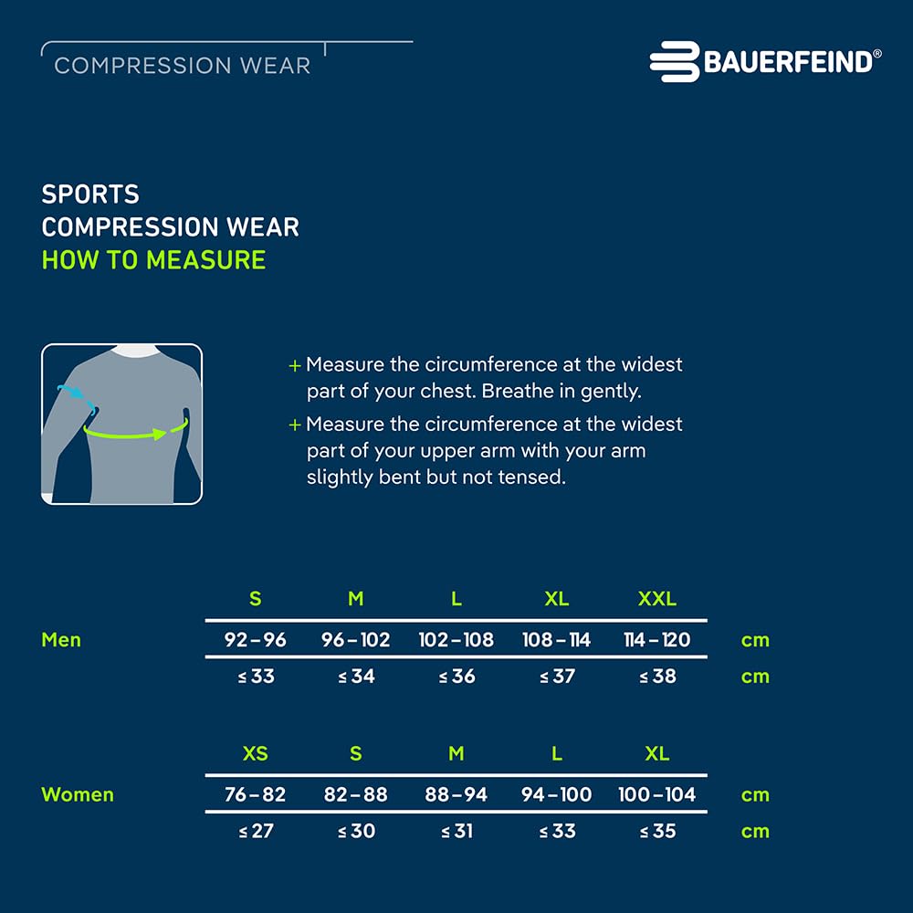 BAUERFEIND Maglietta a compressione "Sports Compression Shirt Long Sleeve", maglietta a maniche lunghe da donna, per migliorare la circolazione sanguigna dei muscoli del busto e delle braccia