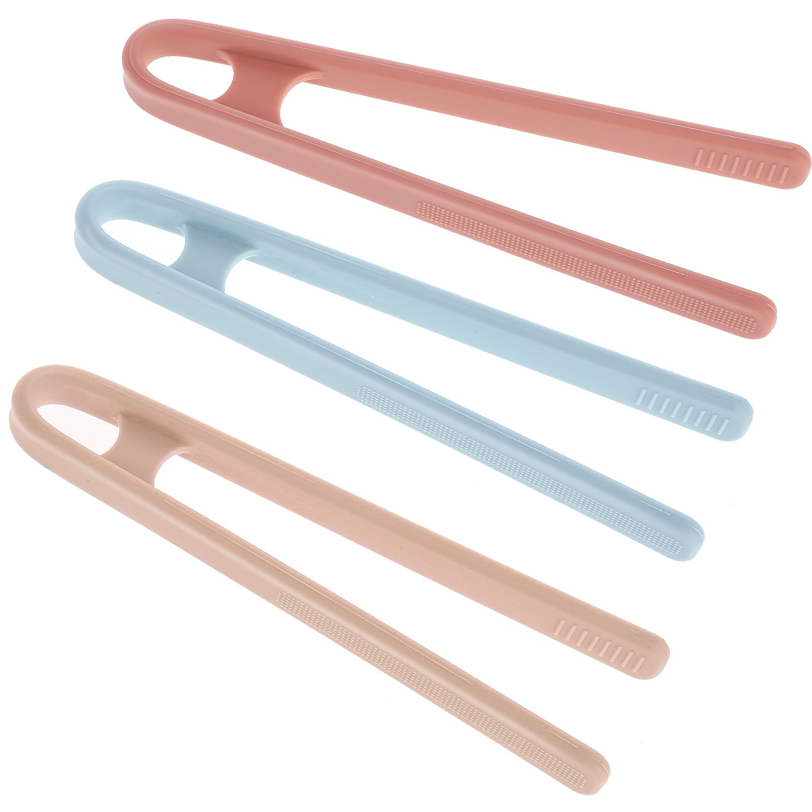 3 Pcs Silicone Mini Tongs 5.51 Inch Small Tongs Colourful Silicone Tongs Small Serving Grippers Serving Kitchen Grippers for Fine Motor Skills Preschool Sensory Accessories
