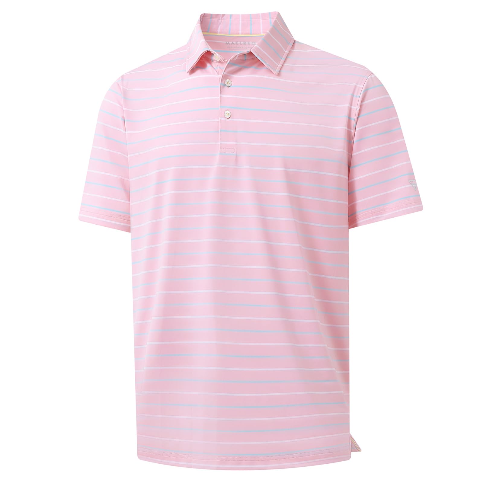 M MAELREG Striped Golf Polo