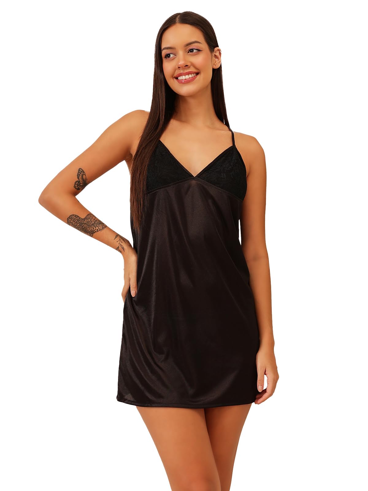 Women's Satin Above The Knee Sleeveless Regular Sleepwear