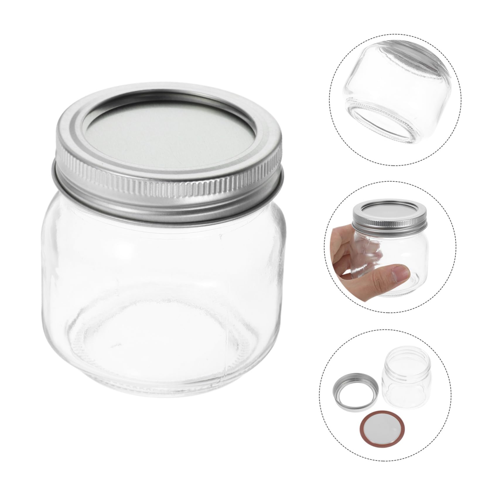 Luxshiny 6stücke Salat Glas Mit Deckel Luftdicht Transparent Klein Für Honig Marmelade Lebensmittel Vorrat Sicher Wiederverwendbar