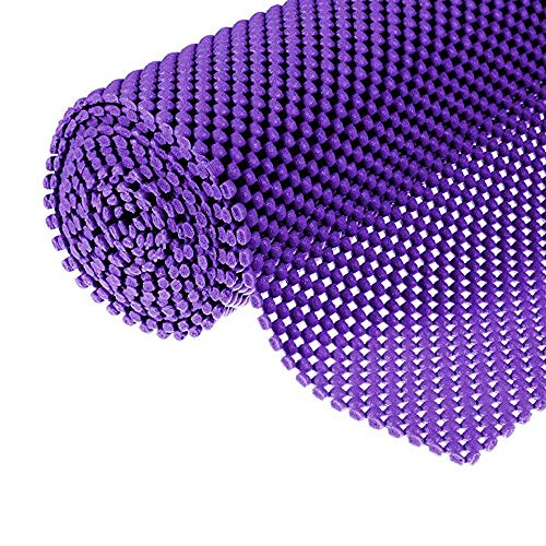 HUAHOO Tapis antidérapant Motif grille PVC antidérapant antidérapant antidérapant Tapis de tiroir salle de bain cuisine imperméable pour la maison bureau voiture 30 x 200 cm Violet Cover