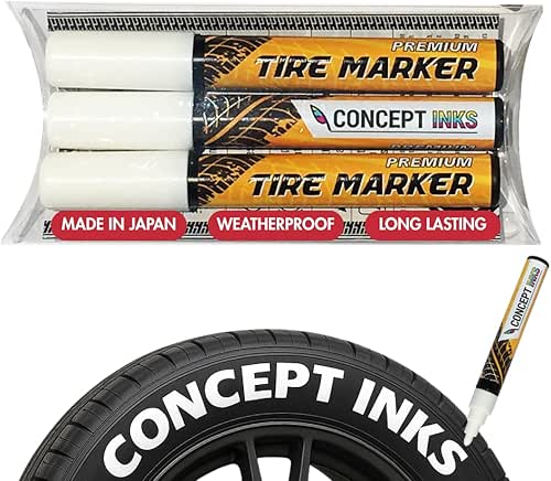 Premium Tire Marker Pens, White Waterproof Paint Markers For Car