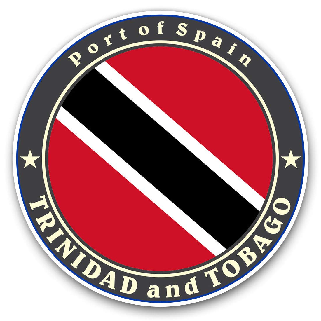 Vinyl Stickers (Set of 2) 10cm - Trinidad and Tobago Flag Travel Decals for Laptops,Tablets,Luggage,Scrap Booking,Fridges, 5044