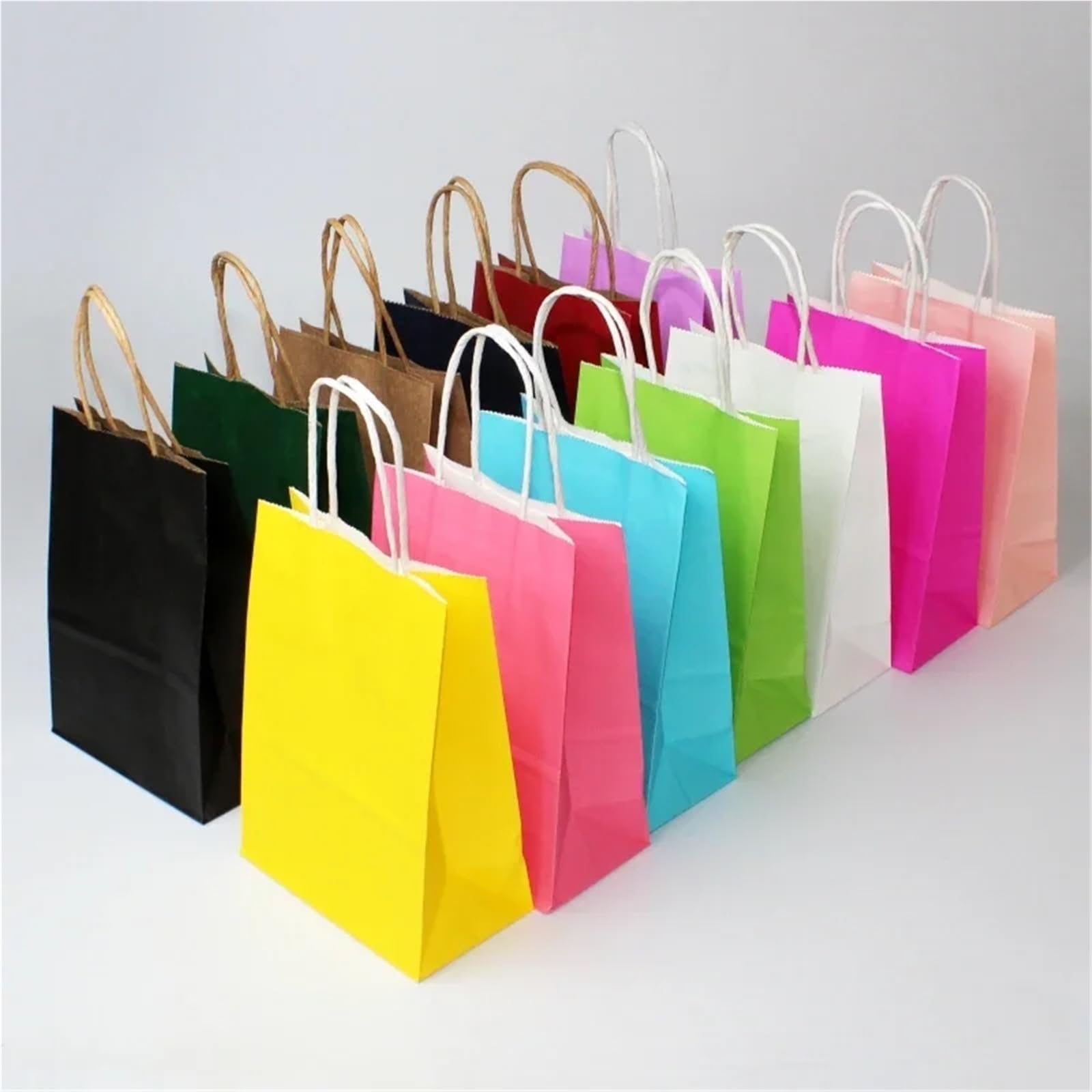Bolsa De Papel Con Asas 10/30/50 Piezas Para Compras