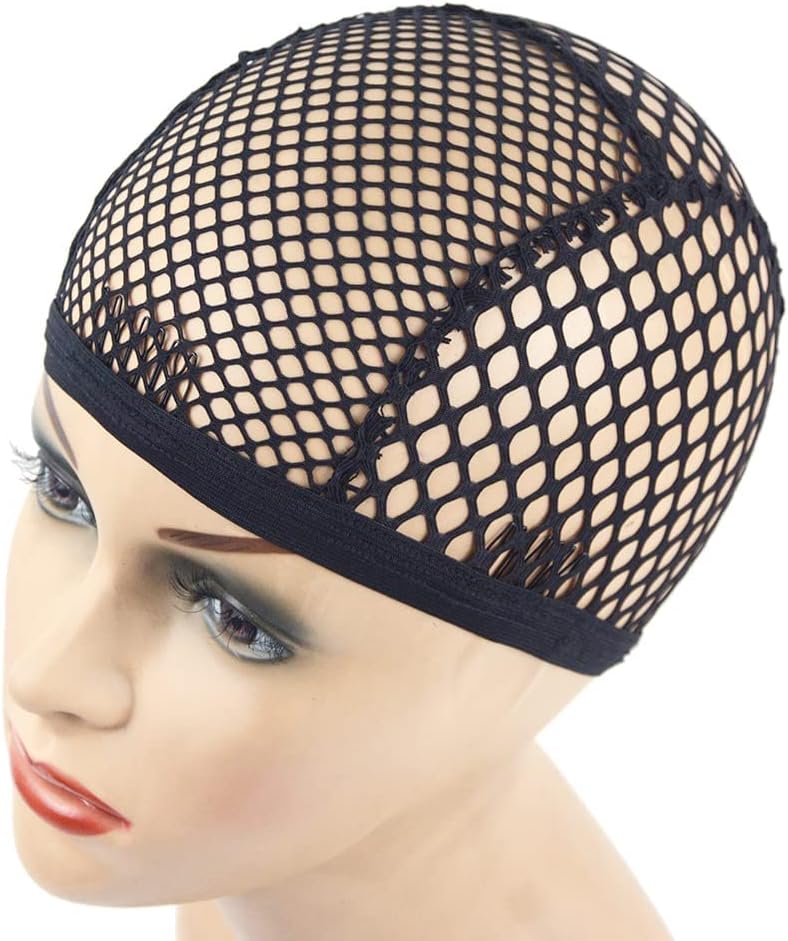 YANTAISIYUWig Cap Black Stretch Crochet Wig Cap Mesh Braid Wig Cap for Making Wig